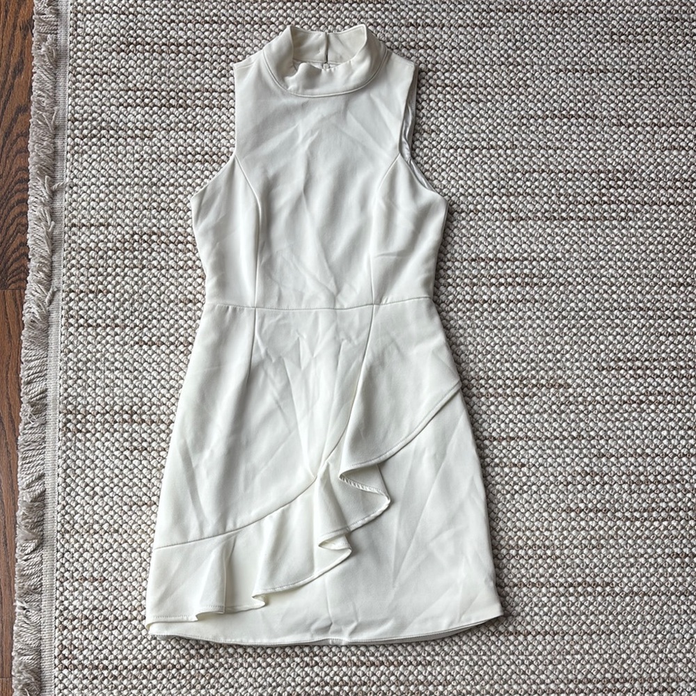 White Ruffled Mini Dress